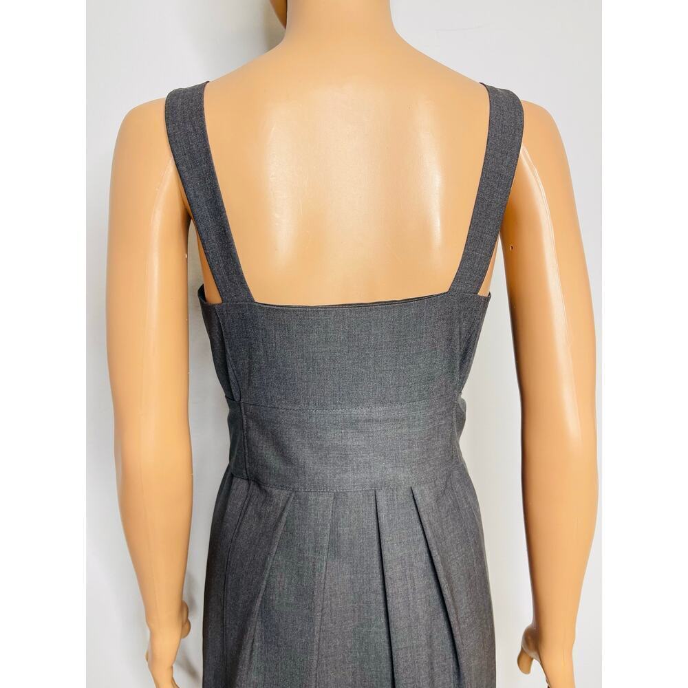 Theory Kantarai Button Down Dress Size 4 Gray BeltedSleeveless Wool Blend - Picture 7 of 9